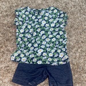 Old Navy Floral Top with shorts.